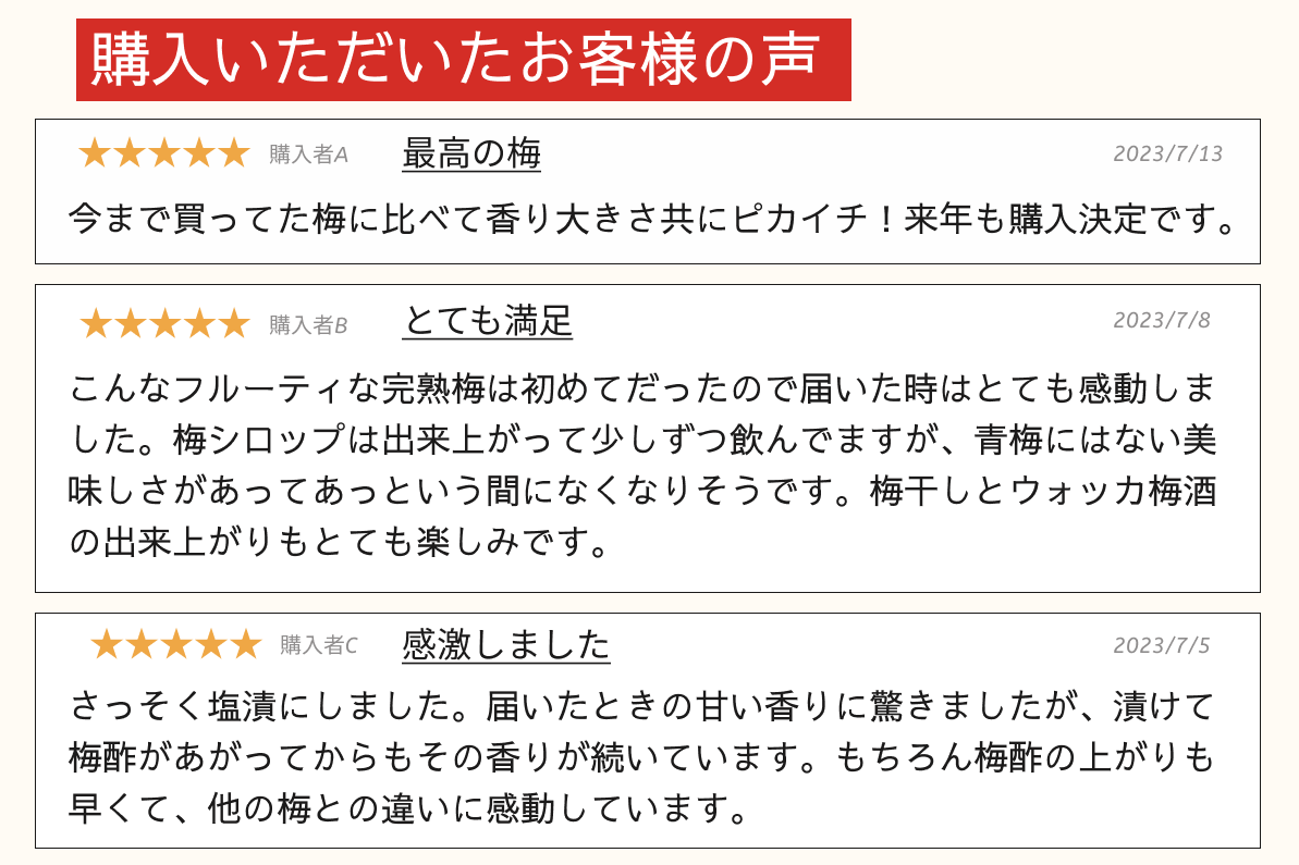 超完熟南高梅 後半日程